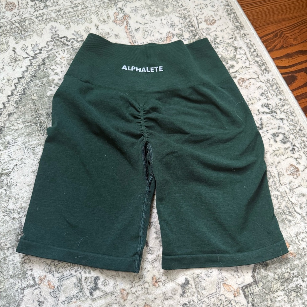Alphalete Forest Green Biker Shorts